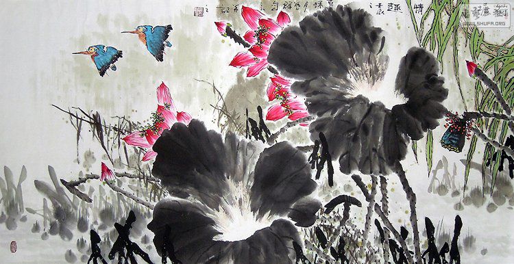 毕业后潜心研究中国的传统绘画艺术,擅长写意花鸟画,尤崇当代国画大师