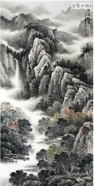 梁羽杰·四尺山水(中堂【书画印定价区 书艺公社 powered