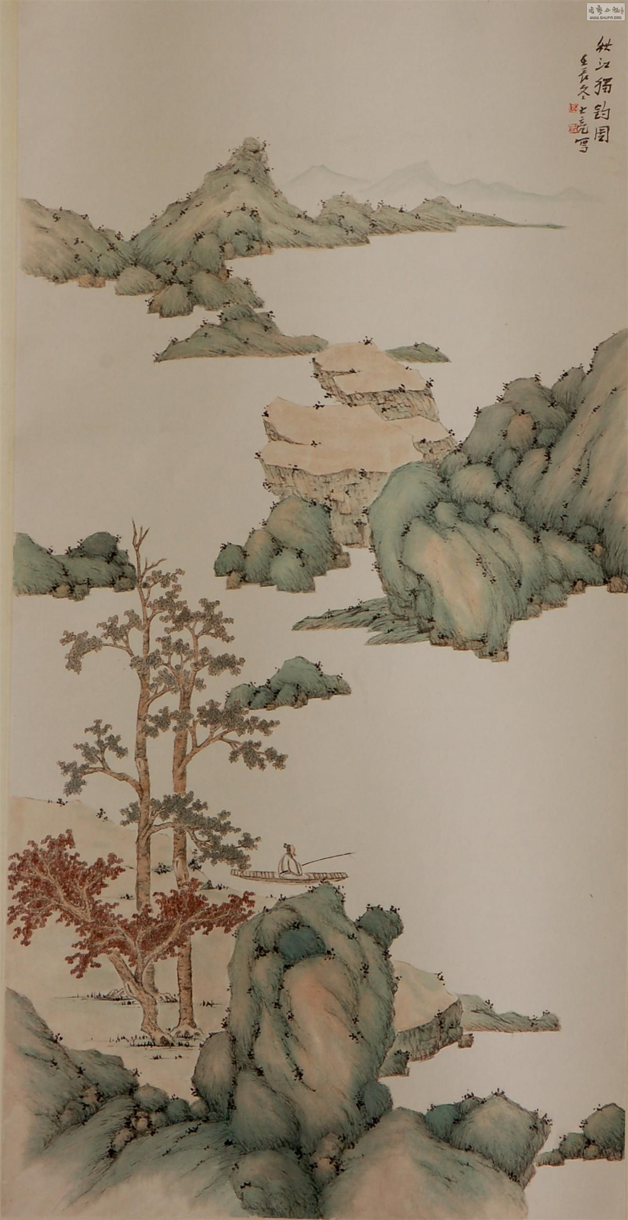 仿沈周青山红树图
