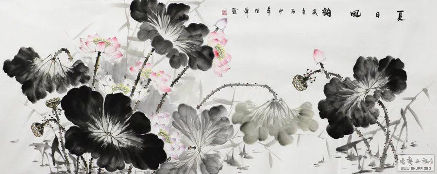 何佳华·小六尺写意荷花