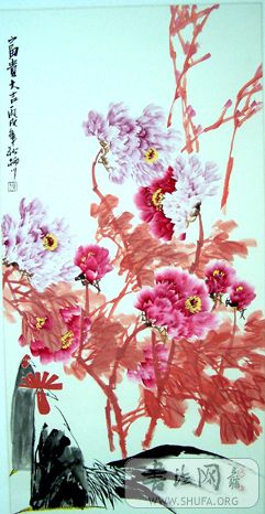 文柳川牡丹画