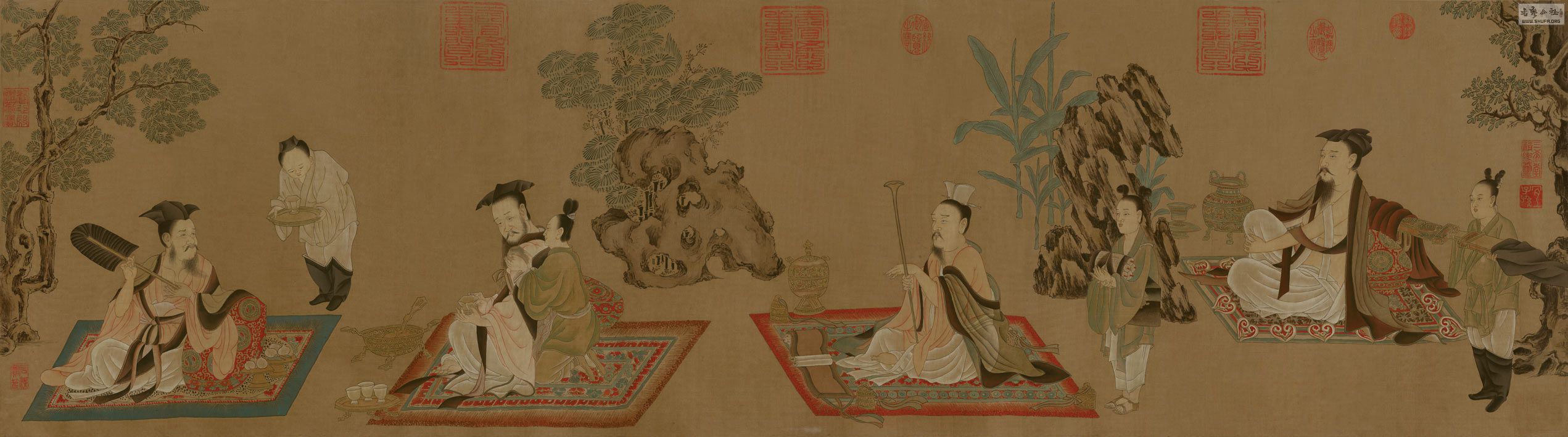 高仿传世名画系列之 唐 孙位 高逸图