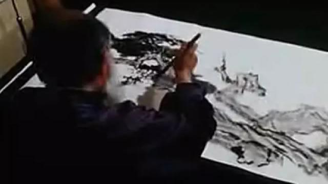 张大千1967年作画全过程
